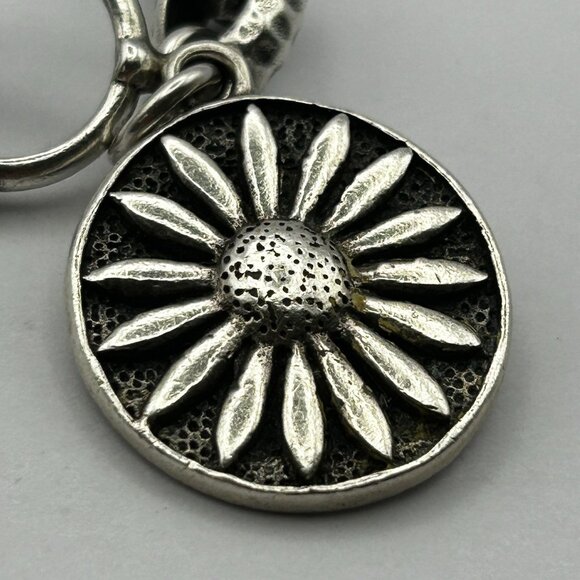 Exex Sterling Silver Sunflower Toggle Clasp Bracelet By Claudia Agudelo - Picture 4 of 6